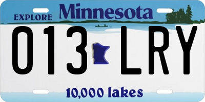 MN license plate 013LRY