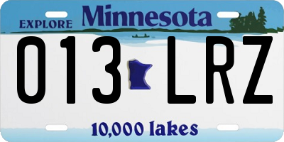 MN license plate 013LRZ