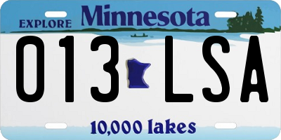 MN license plate 013LSA