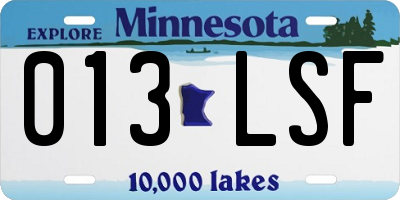 MN license plate 013LSF