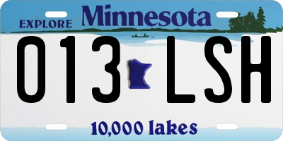 MN license plate 013LSH