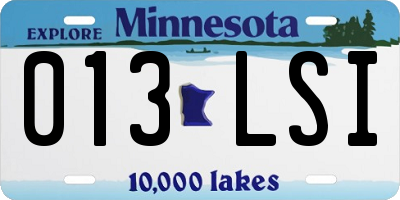 MN license plate 013LSI