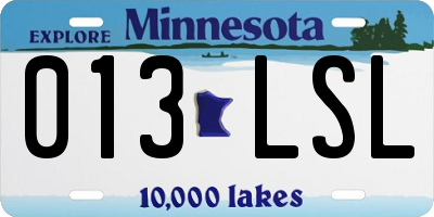 MN license plate 013LSL