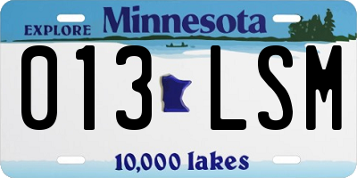 MN license plate 013LSM