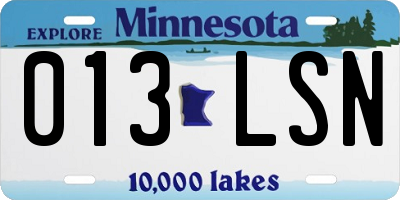 MN license plate 013LSN