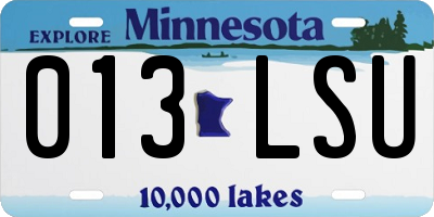 MN license plate 013LSU