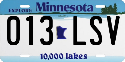 MN license plate 013LSV