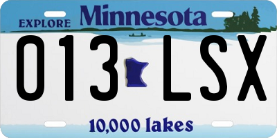 MN license plate 013LSX