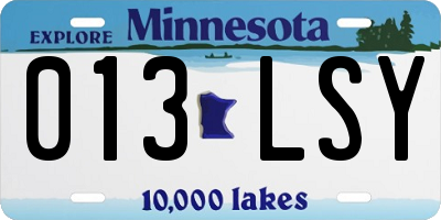 MN license plate 013LSY