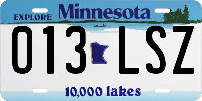 MN license plate 013LSZ