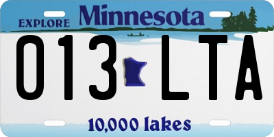 MN license plate 013LTA