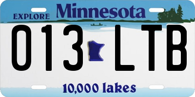 MN license plate 013LTB