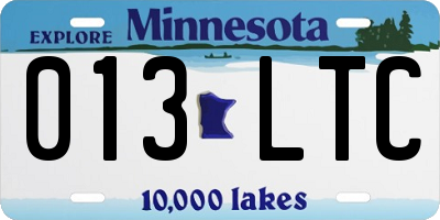 MN license plate 013LTC