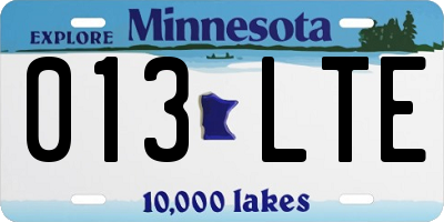 MN license plate 013LTE