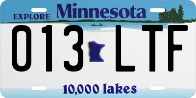 MN license plate 013LTF
