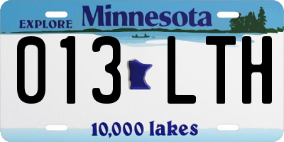 MN license plate 013LTH
