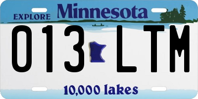 MN license plate 013LTM