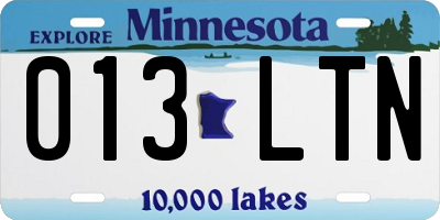 MN license plate 013LTN
