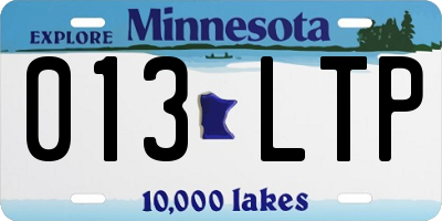 MN license plate 013LTP