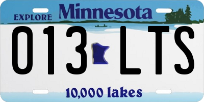 MN license plate 013LTS