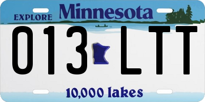 MN license plate 013LTT