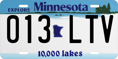 MN license plate 013LTV