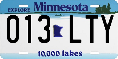 MN license plate 013LTY