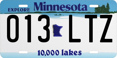 MN license plate 013LTZ