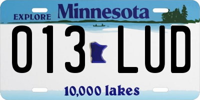 MN license plate 013LUD