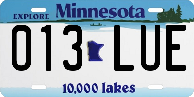 MN license plate 013LUE