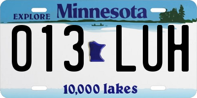 MN license plate 013LUH