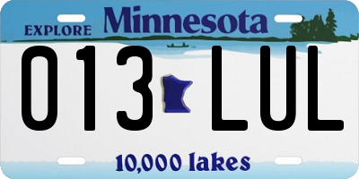 MN license plate 013LUL
