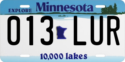 MN license plate 013LUR