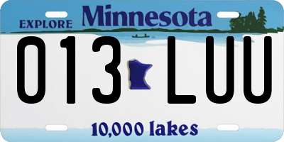 MN license plate 013LUU