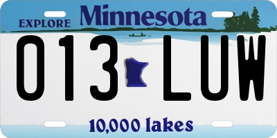 MN license plate 013LUW