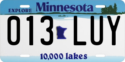 MN license plate 013LUY