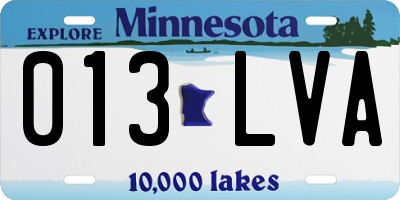 MN license plate 013LVA