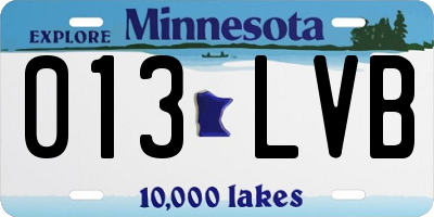 MN license plate 013LVB
