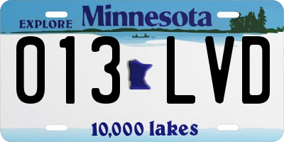 MN license plate 013LVD