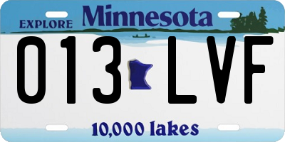 MN license plate 013LVF