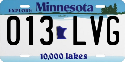 MN license plate 013LVG