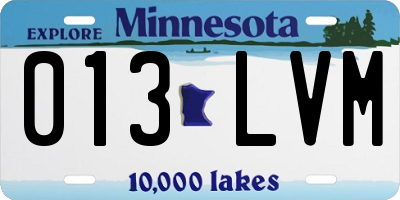 MN license plate 013LVM