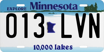 MN license plate 013LVN