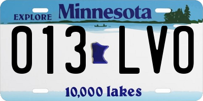 MN license plate 013LVO