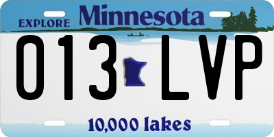 MN license plate 013LVP