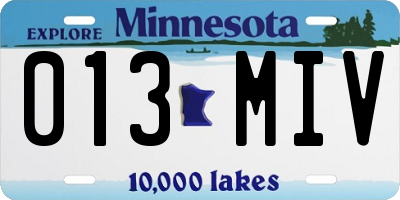 MN license plate 013MIV
