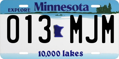 MN license plate 013MJM