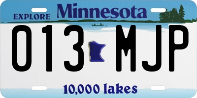 MN license plate 013MJP