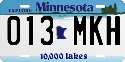 MN license plate 013MKH