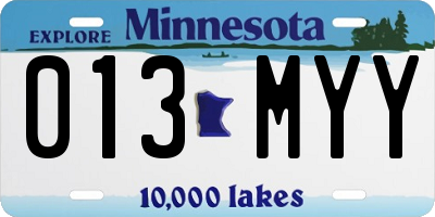 MN license plate 013MYY